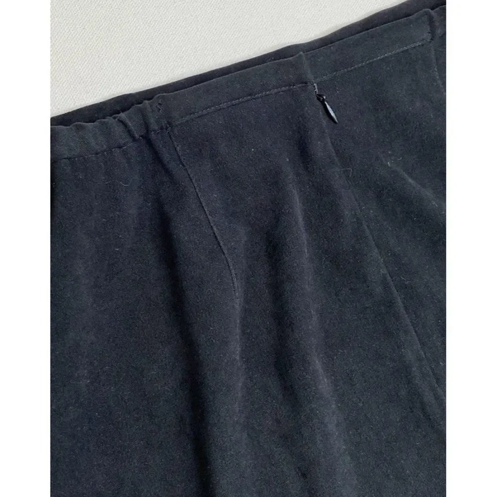 Norton‎ Mcnaughton Black Straight Faux Suede Midi Skirt sz 6